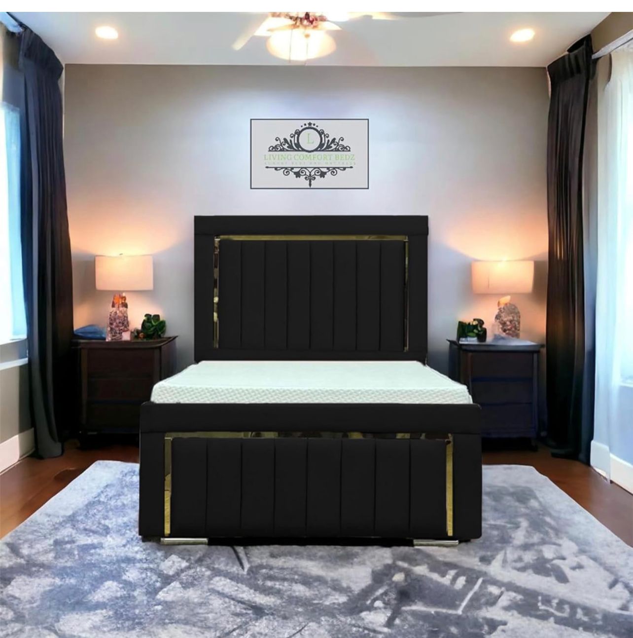 Golden Strip Luxury Frame Bed 1