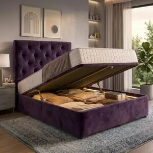 Chesterfield Ottoman Divan Bed with 46 Standing Headboard